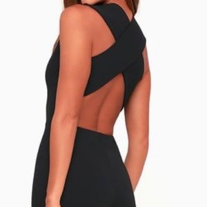 Best of Luxe Black Velvet Backless Jumpsuit Lulus